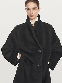 Long alpaca and wool coat