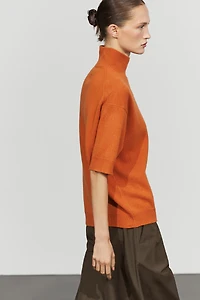 Oversize short sleeve knit sweater