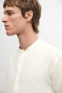 Chemise regular fit à col officier 100 % lin
