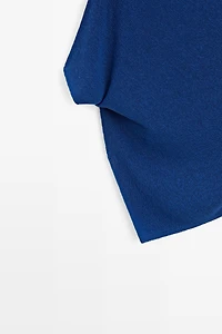 Asymmetric short sleeve linen T-shirt