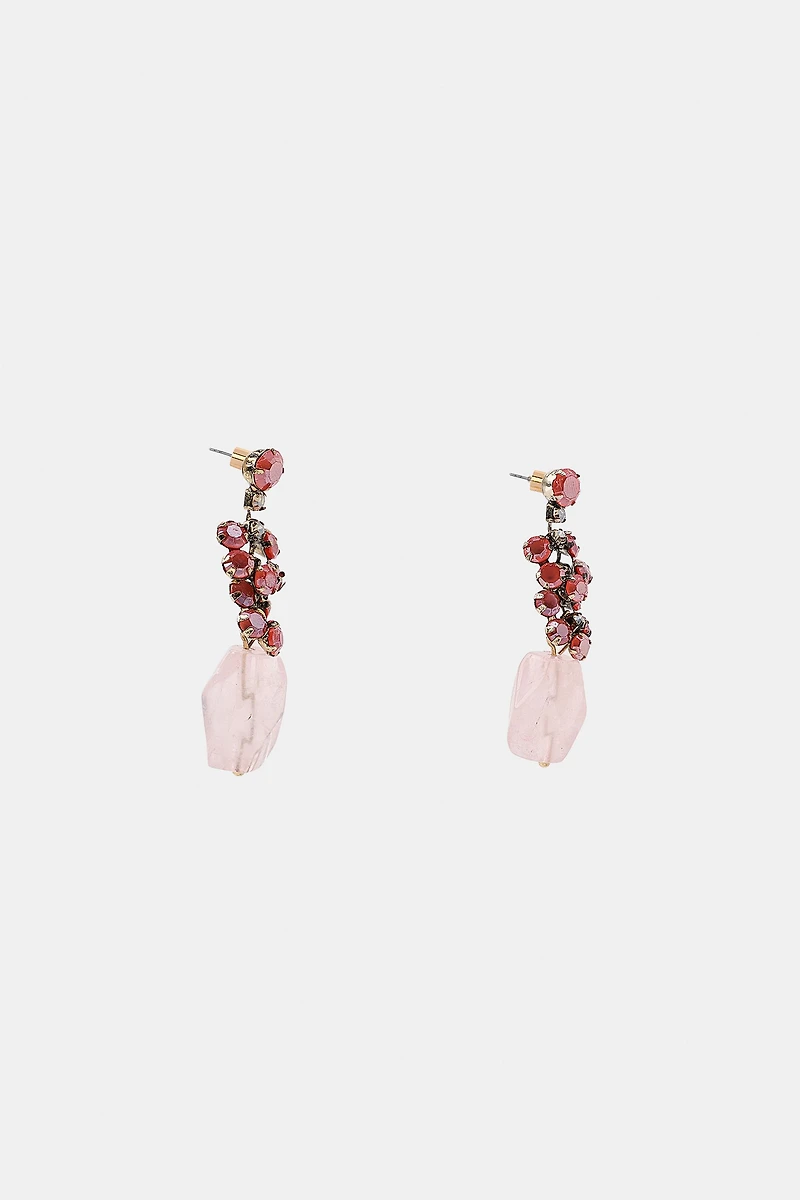 BOUCLES D'OREILLES BRILLANTES AVEC PIERRE