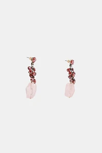 BOUCLES D'OREILLES BRILLANTES AVEC PIERRE