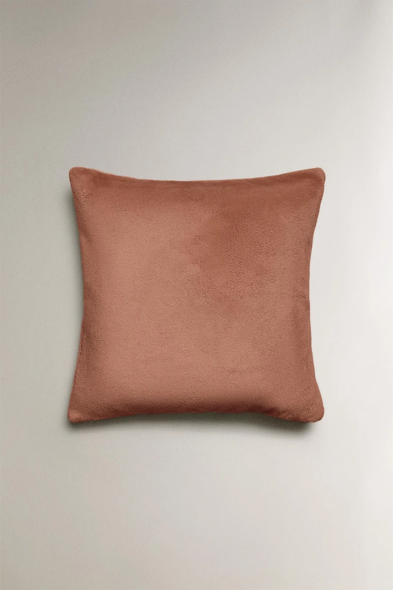 FAUX FUR THROW PILLOW COVER