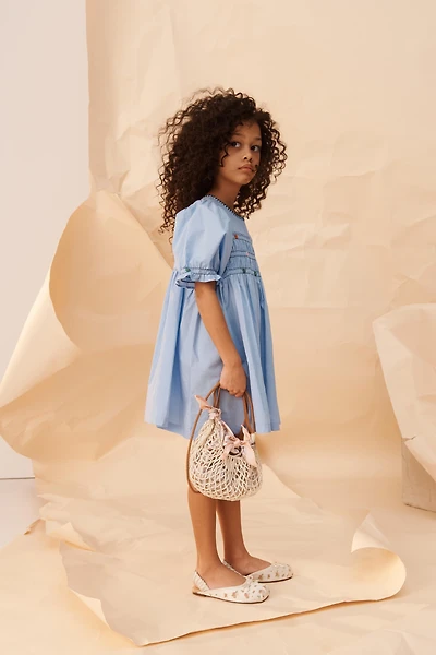 LIMITED EDITION EMBROIDERED ELASTICIZED FLORAL DRESS