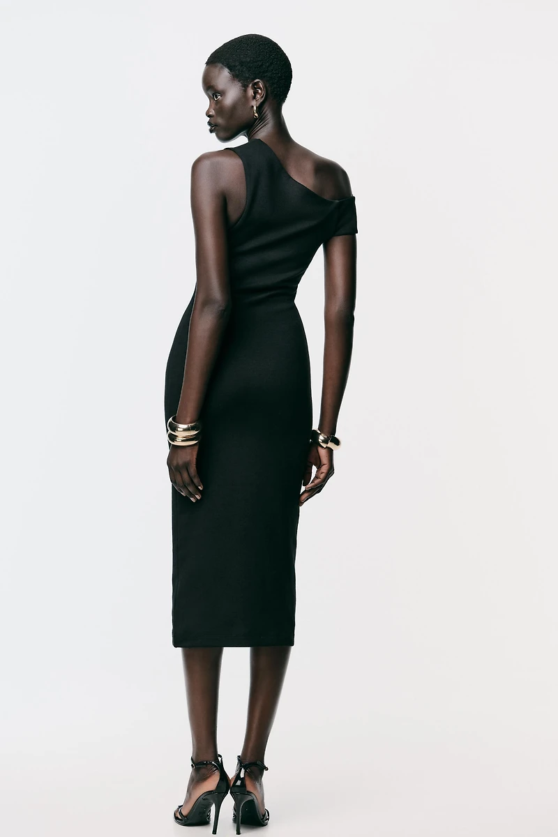 RUCHED MIDI DRESS