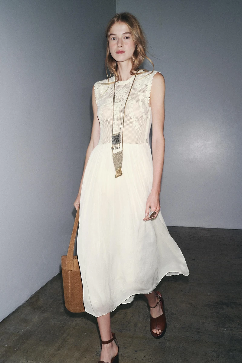 ZW COLLECTION EMBROIDERED COMBINATION DRESS