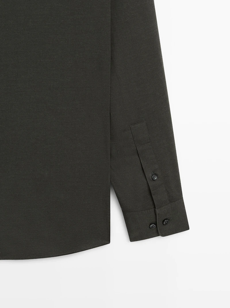 Slim fit twill melange shirt