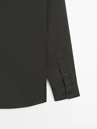 Slim fit twill melange shirt