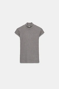 RIB MOCK NECK TOP
