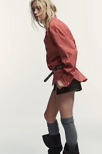 OVERSIZED PLAID POPLIN SHIRT