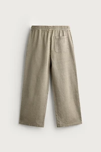 WASHED JACQUARD RELAXED FIT PANTS