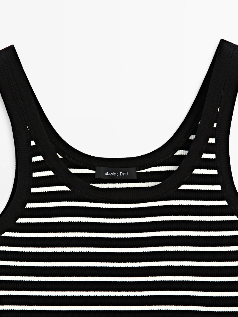 Stripe print vest top