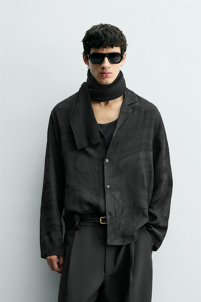 JACQUARD FLOWY SHIRT