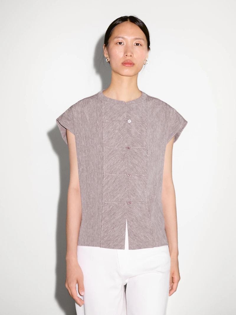Flowing blouse with bib detail