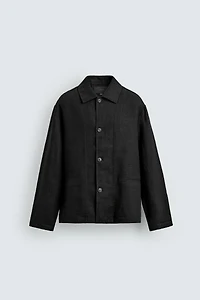 REGULAR FIT 100% LINEN OVERSHIRT