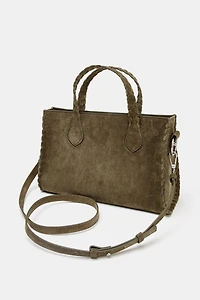 SAC CITYBAG TRESSÉ EN CUIR DAIM