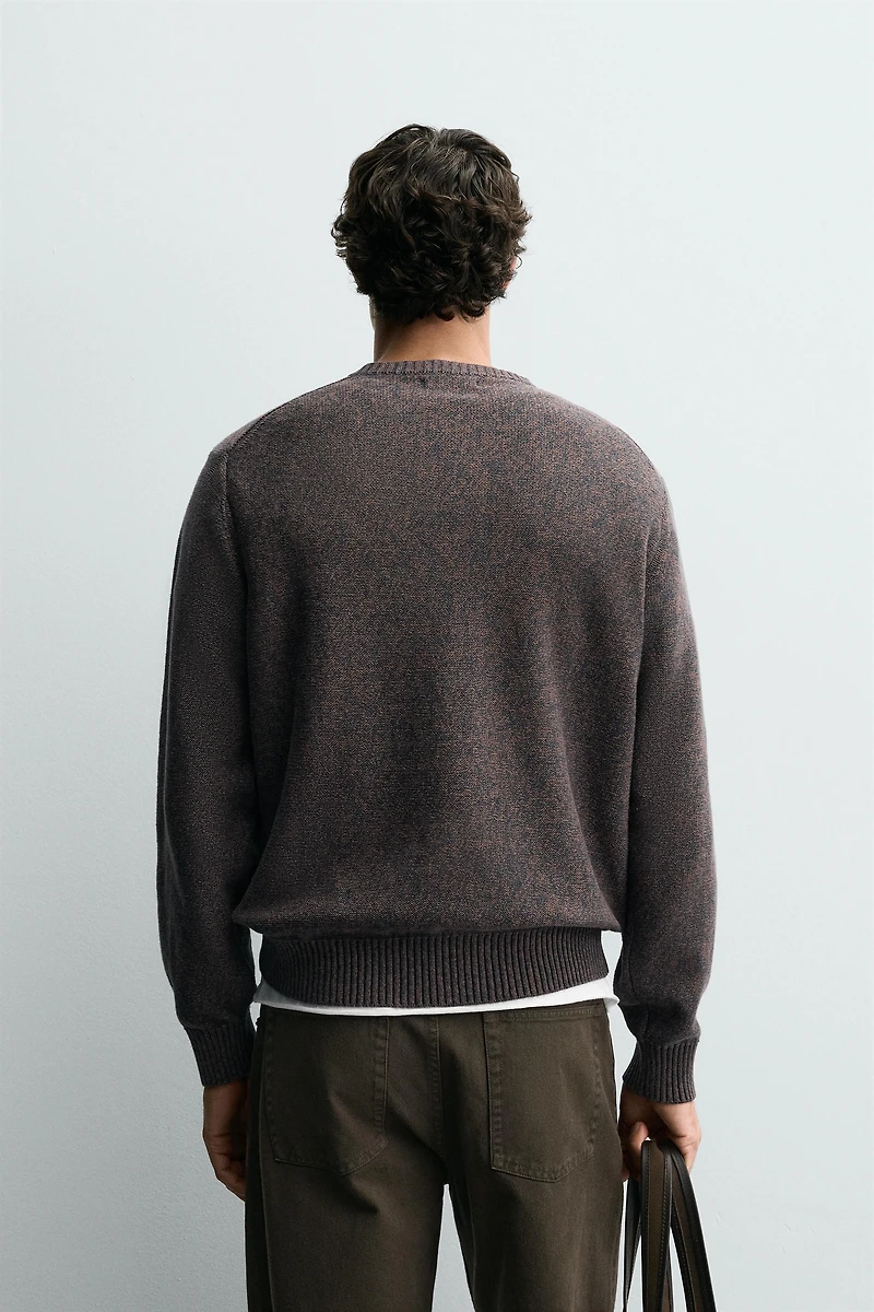 BUTTON-NECK SWEATER