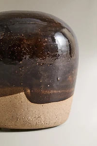 SMALL ROUND STONEWARE VASE