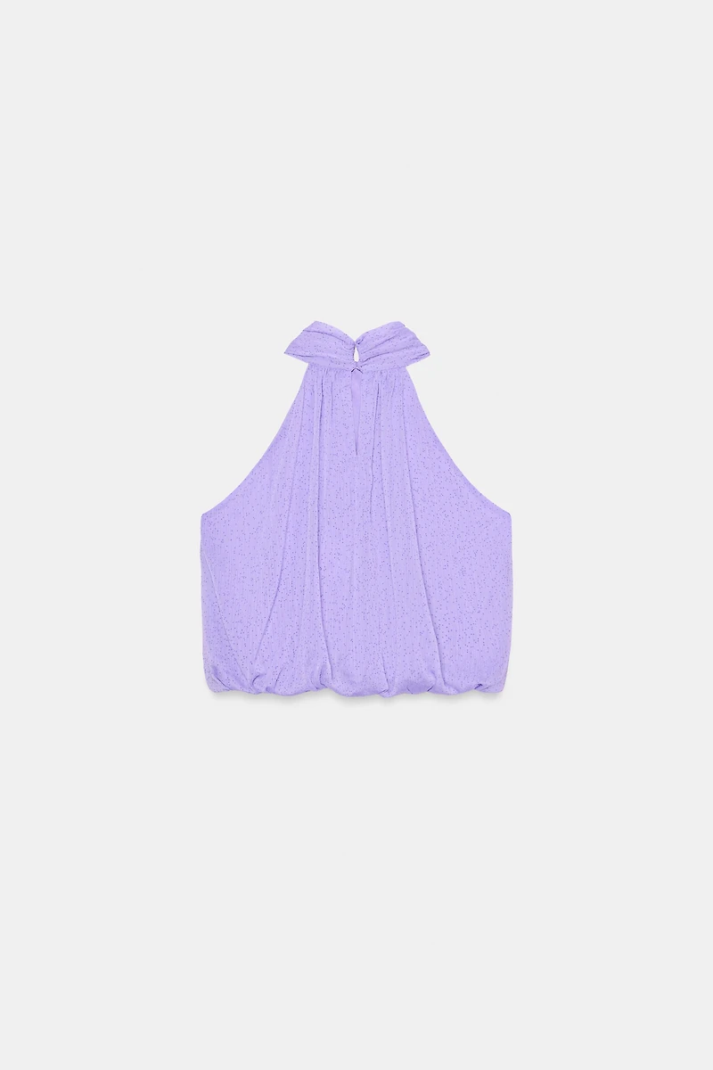 TOP HALTER BOULE À POIS