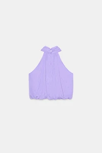 TOP HALTER BOULE À POIS