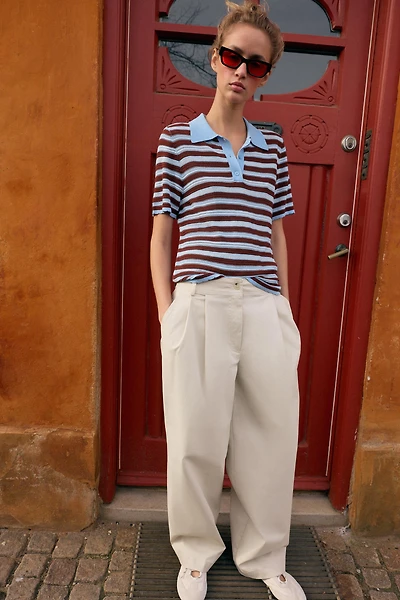 PLEATED BARREL PANTS