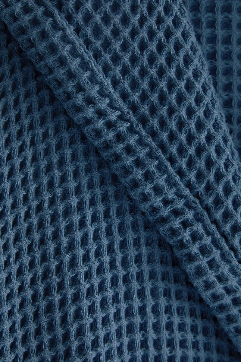 WAFFLE-KNIT COTTON BATHROBE