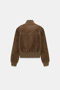 RIB HIGH COLLAR BOMBER JACKET