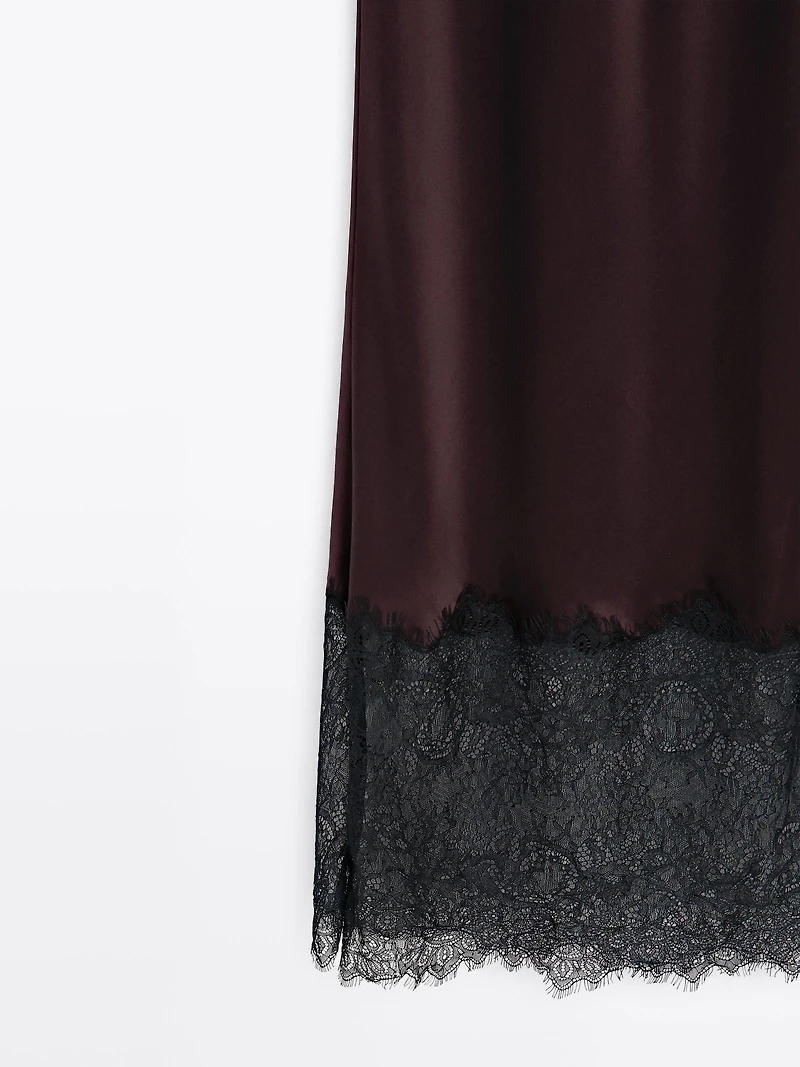 Long satin slip dress - STUDIO