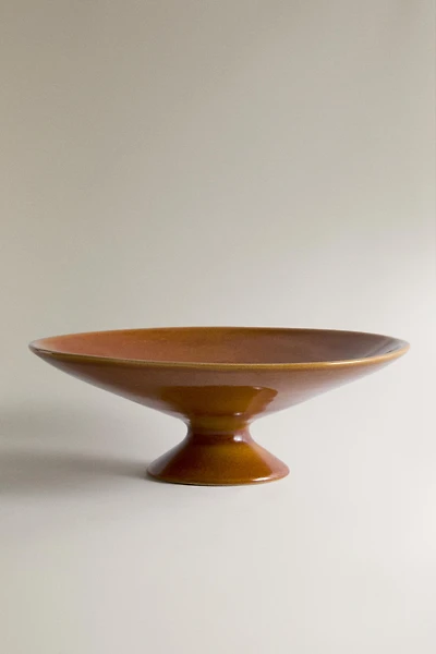 BOL DÉCORATIF EN CÉRAMIQUE MARRON