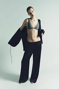 HIGH-WAISTED SATIN PANTS