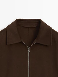 Wool blend jacket with zip detail