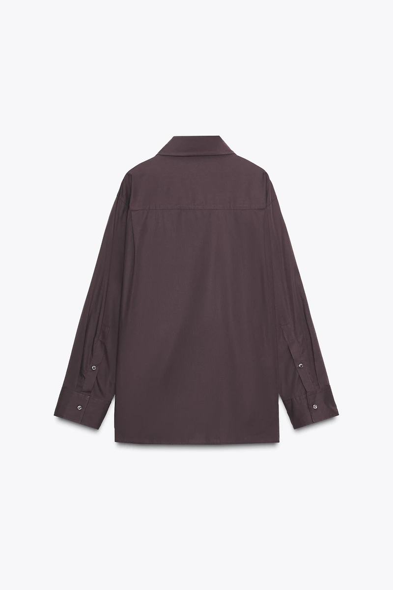 NECKTIE POPLIN SHIRT