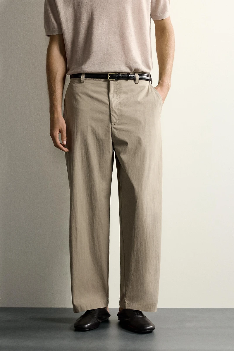RELAXED FIT DARTED PANTS