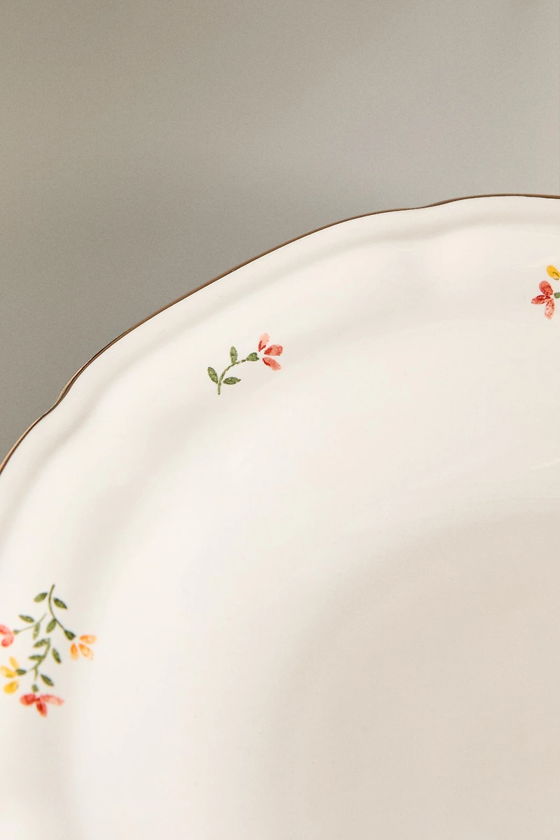 ASSIETTE CREUSE PORCELAINE FLORALE