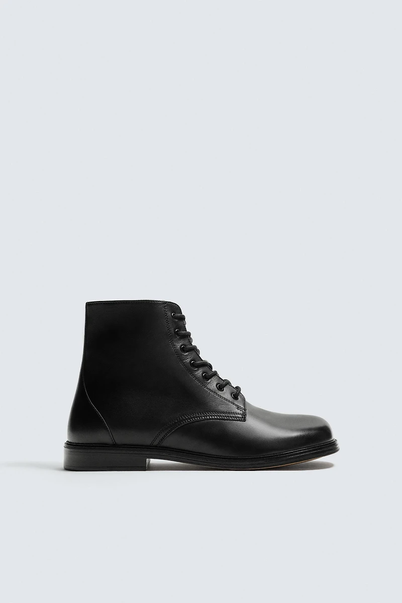 LIMITED EDITION LEATHER LACE-UP BOOTS
