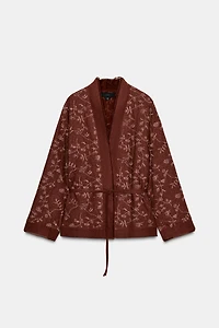 ZW COLLECTION LINEN EMBROIDERED KIMONO