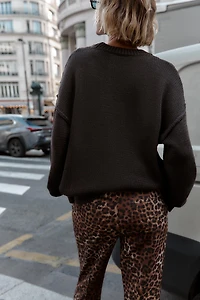 ANIMAL PRINT FLARE PANTS