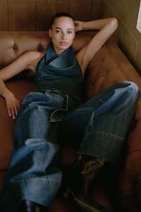 COMBINAISON DENIM HALTER Z1975 AVEC CEINTURE