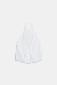 TOP HALTER EN COTON ÉPAIS STYLE BALLON