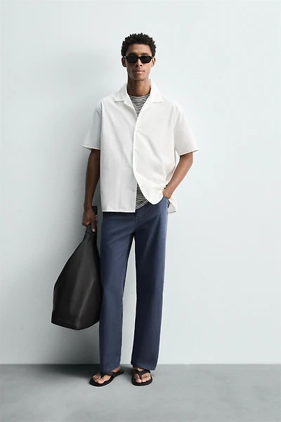 CHEMISE COUPE DÉCONTRACTÉE EN POPELINE