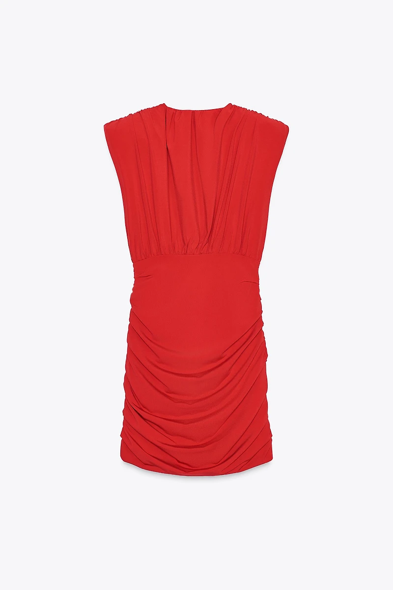 SHORT DRESS WITH SHOULDER PADS