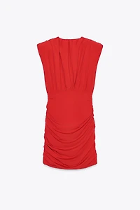 SHORT DRESS WITH SHOULDER PADS