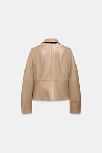 100% LEATHER FITTED BLAZER