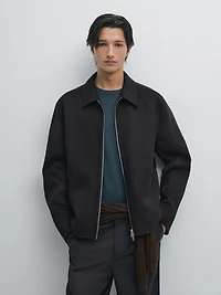 Pinstripe wool blend jacket