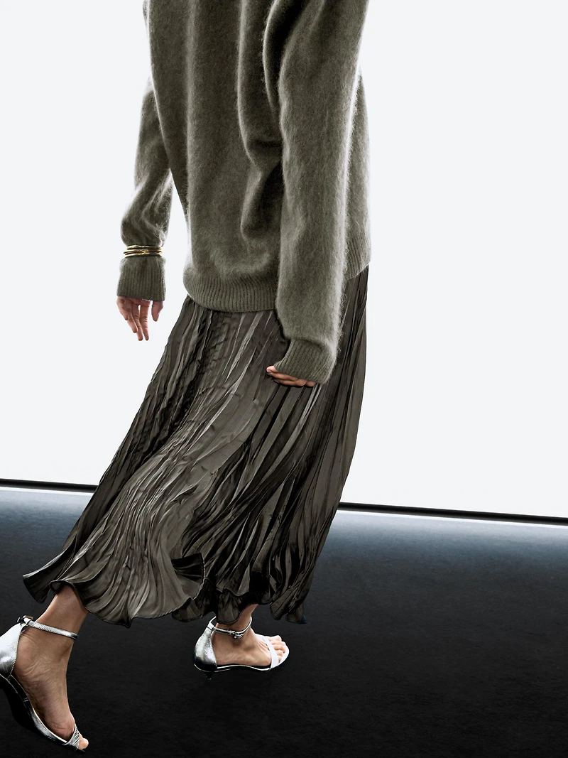 Long flowing pleated skirt