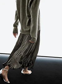 Long flowing pleated skirt