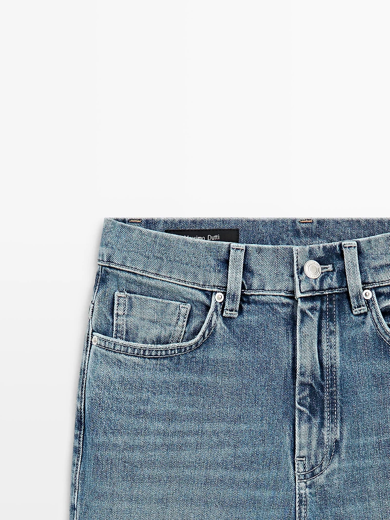 High-waist boot-cut jeans