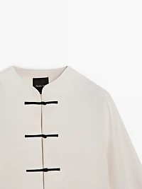 Linen overshirt with button details