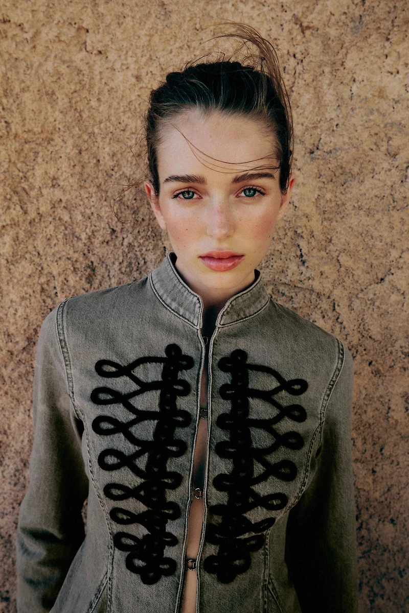 Z1975 PEPLUM JACKET WITH FROG BUTTONS