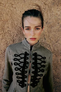 Z1975 PEPLUM JACKET WITH FROG BUTTONS